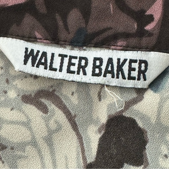 Walter Baker Floral Maxi Dress S Long Sleeve Puff Shoulder Slit Detail Kendall - Picture 10 of 14